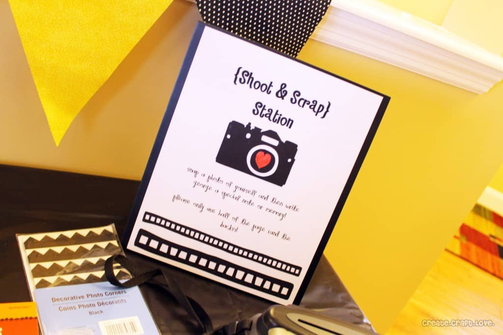 Create Your Own Shoot and Scrap Station at createcraftlove.com #partyideas