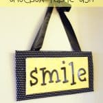 Shoebox Fabric Sign at createcraftlove.com #sign #cardboard