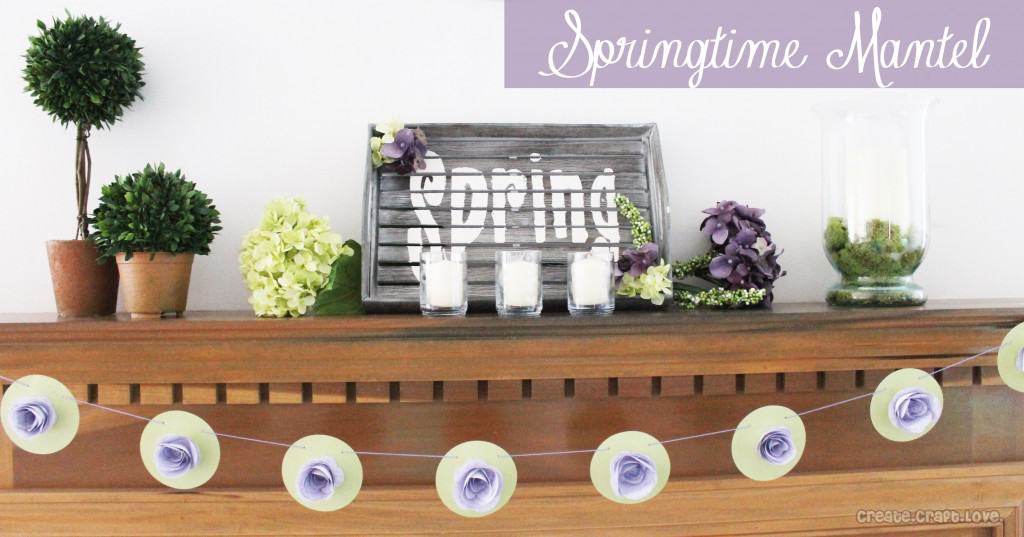 Springtime Mantel via createcraftlove.com #spring #mantel