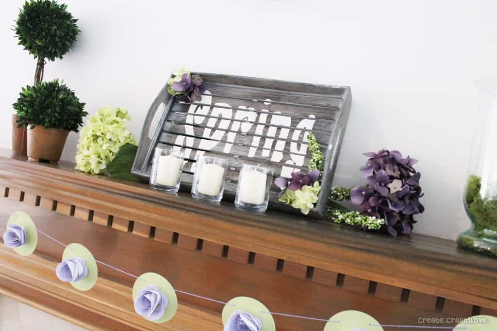 Springtime Mantel via createcraftlove.com #spring #mantel