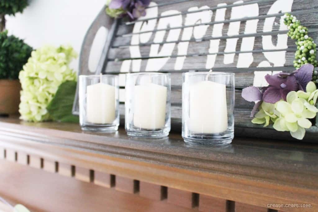 Springtime Mantel via createcraftlove.com #spring #mantel
