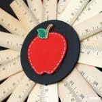 Back to School Ruler Wreath via createcraftlove.com #backtoschool #wreath #rulerwreath
