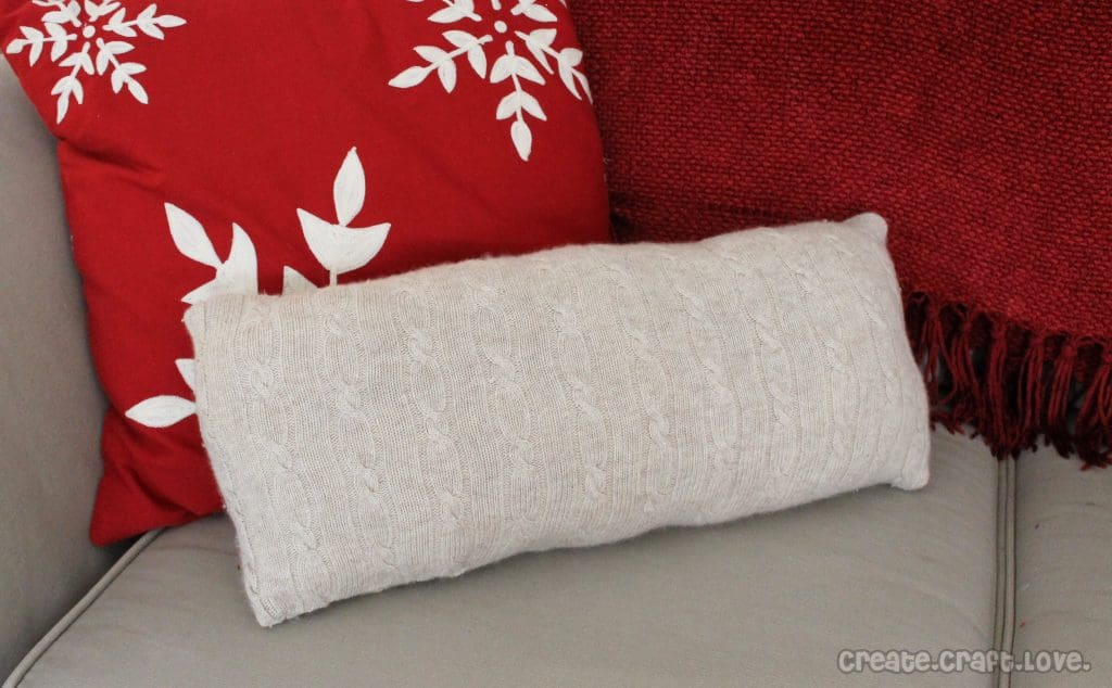 DIY Cable Sweater Pillow