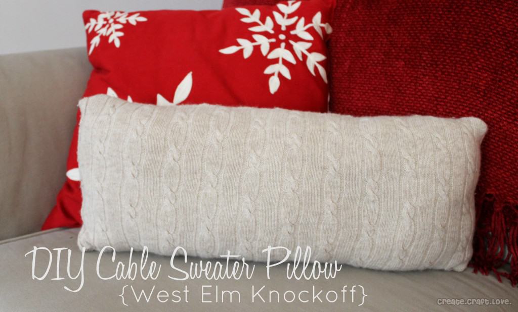 DIY Cable Sweater Pillow