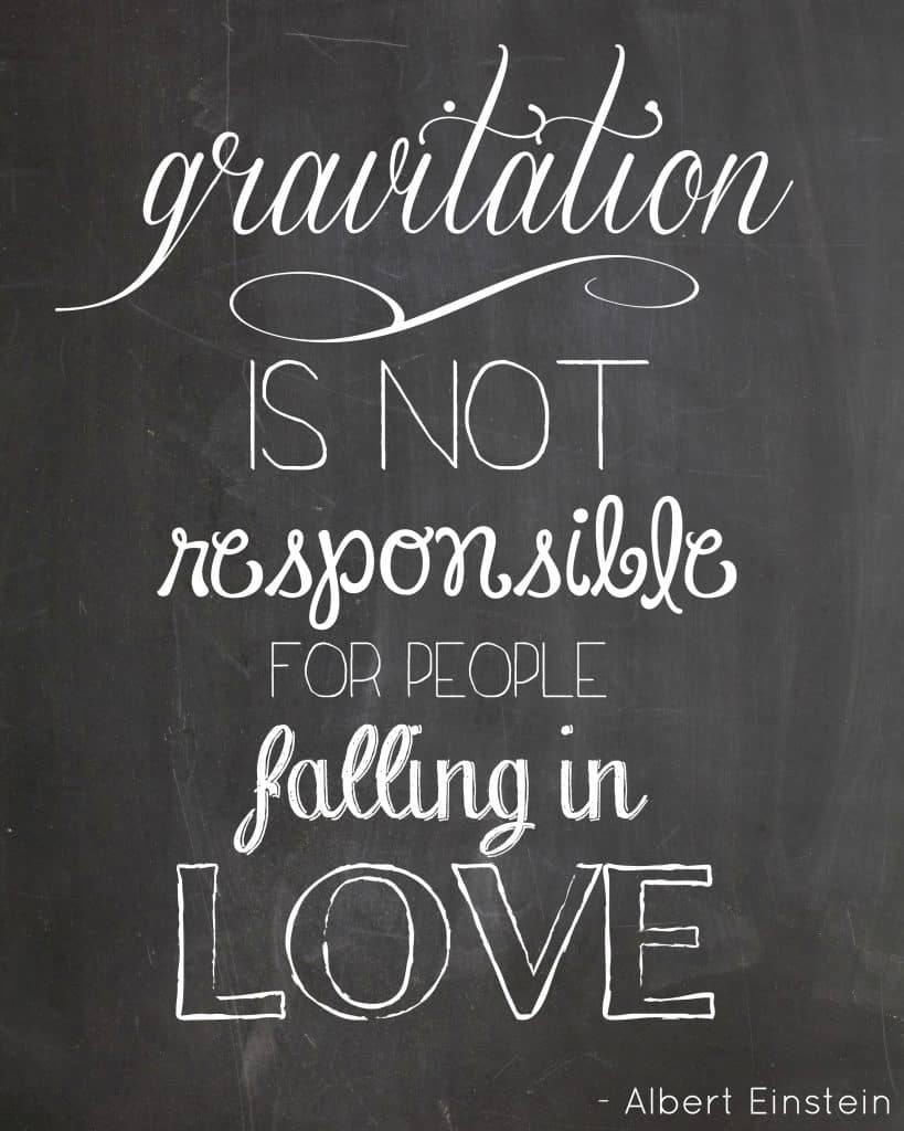 Free Valentine Chalkboard Printables with Einstein quote @createcraftlove.com #printables #valentinesday #lovequotes