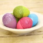 Glitter Dipped Easter Eggs via createcraftlove.com #easter #crafts #glitter