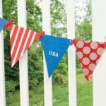 Fourth of July Glitter Banner via createcraftlove.com #spon #ad #fourthofjuly #glitter #papercrafts