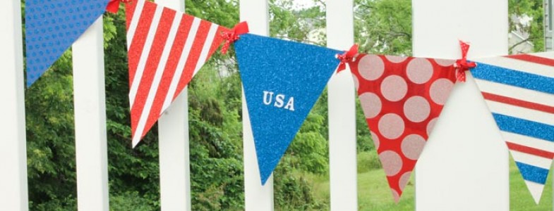 Fourth of July Glitter Banner