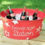 Personalized Vinyl Drink Cooler via createcraftlove.com #vinyl #summer #cookout #personlized
