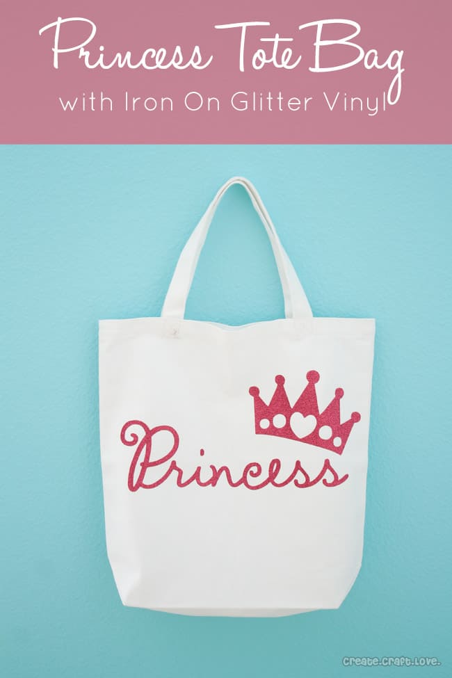 Princess Tote Bag with Cricut Iron On Glitter Vinyl via ...