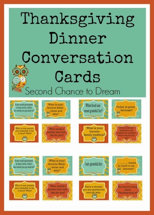 Thanksgiving Dinner Conversation Cards