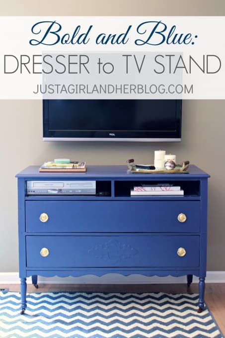 Bold-And-Blue-Dresser-to-TV-Stand-453x680