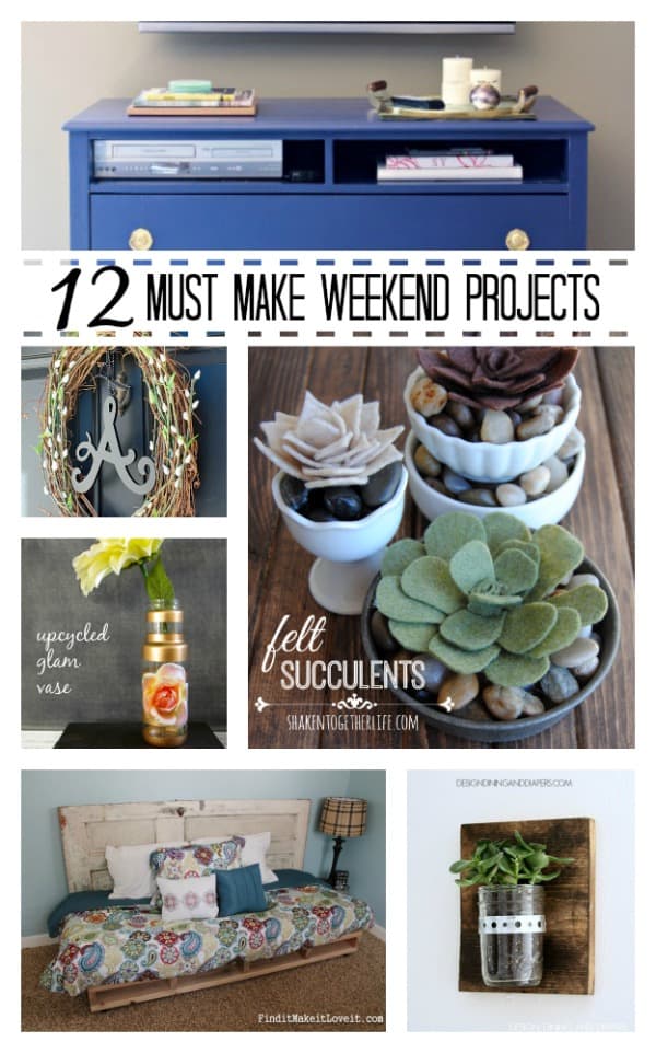 These 12 Must Make Weekend Projects will knock your socks off!  #DIY #homedecor #projects