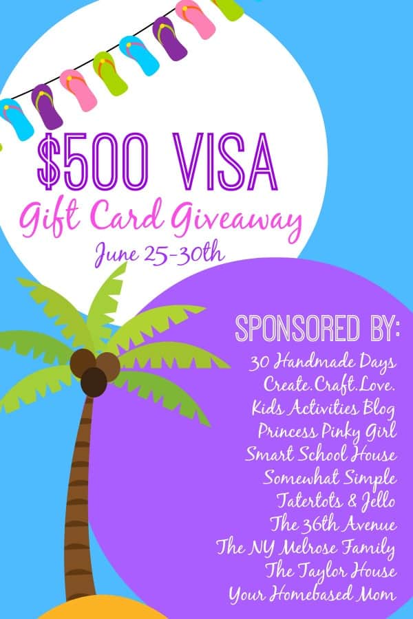 Let your favorite bloggers send you on Summer Vacation!  Enter at any of these blogs for your chance to win a $500 Visa gift card!