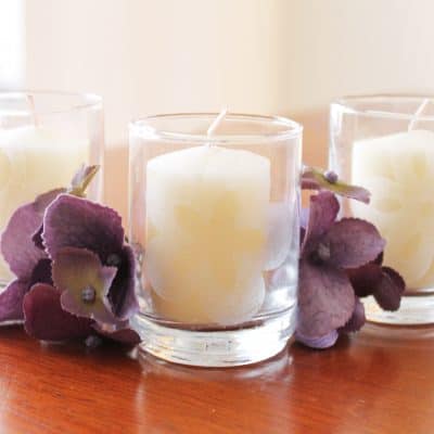 Glass Etched Votives for Spring at createcraftlove.com #spring #glassetching