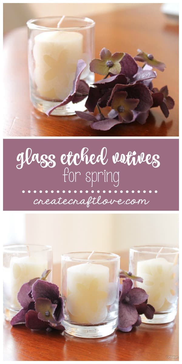 Glass Etched Votives for Spring Home Decor