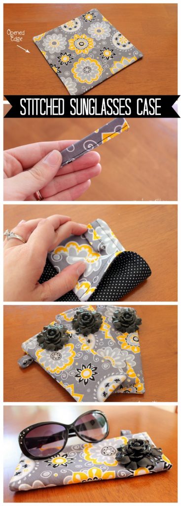 Step by step tutorial to create your very own Stitched Sunglasses Case! Check it out at www.createcraftlove.com!