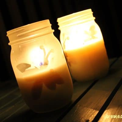 DIY Citronella Candles via createcraftlove.com #candles #citronellacandles #masonjars
