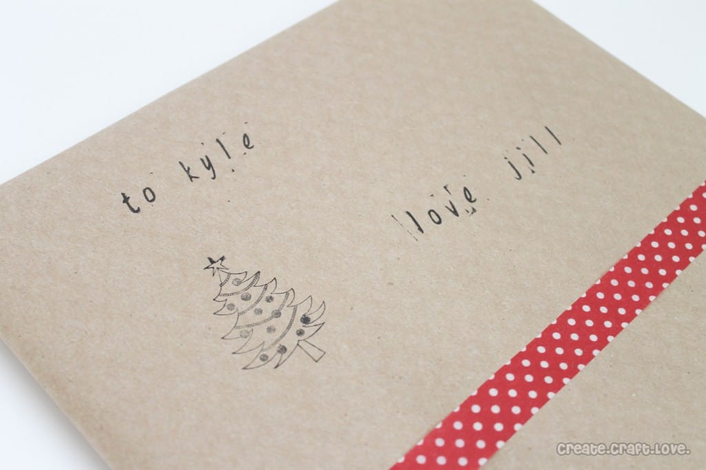 stamped gift wrap