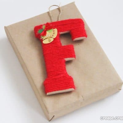 yarn wrapped monogram gift tags