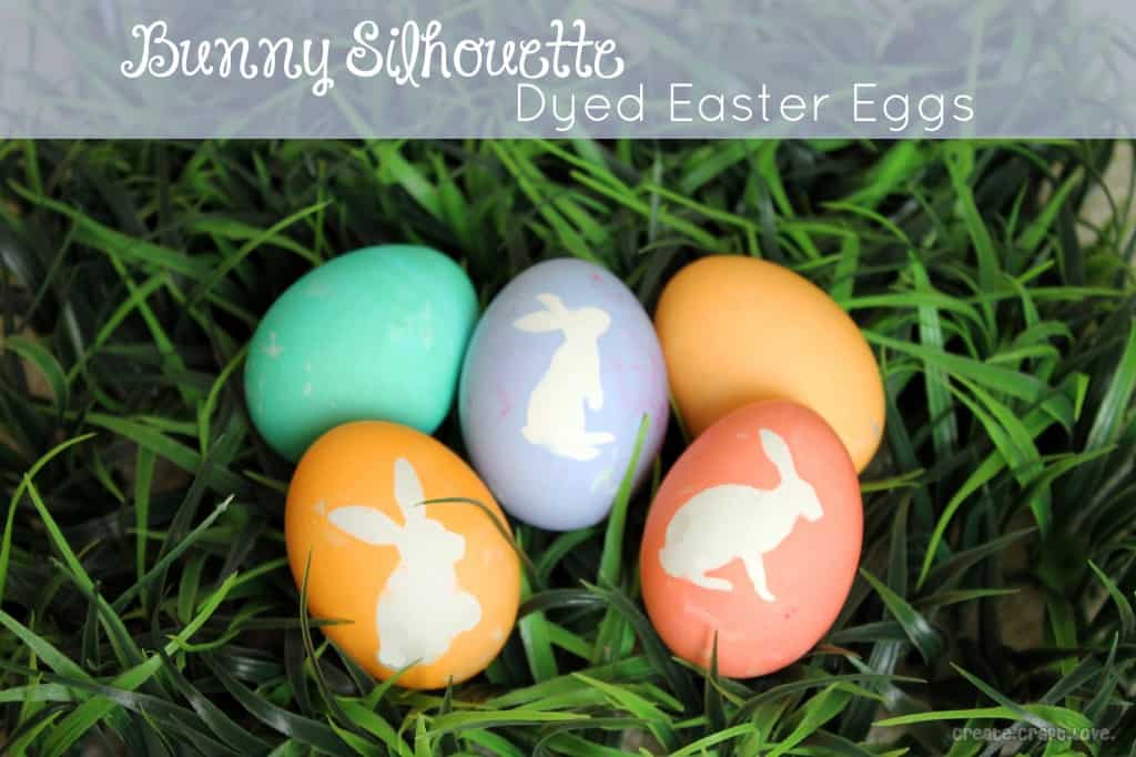 Bunny Silhouette Dyed Easter Eggs from createcraftlove.com #easter #eastereggs 