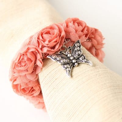 Vintage Rosette Napkin Ring via createcraftlove.com #napkinring #tablescape #spring