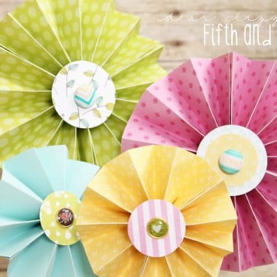 Paper Medallion Bouquet made from the new Dear Lizzy Fifth and Frolic Line via createcraftlove.com #medallions #papercrafts