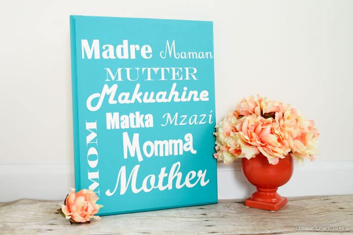 Easy Mother's Day Subway Art via createcraftlove.com #mothersday #subwayart