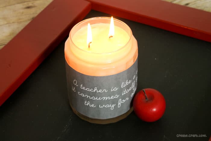 Candle Wrap FREE Printable for Teacher's Week via createcraftlove.com. Simply print and go! #printable #teachersweek 