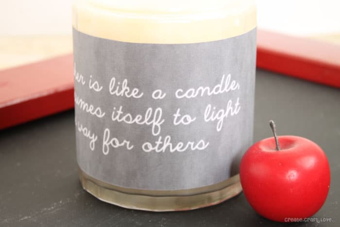 Candle Wrap FREE Printable for Teacher's Week via createcraftlove.com. Simply print and go! #printable #teachersweek 