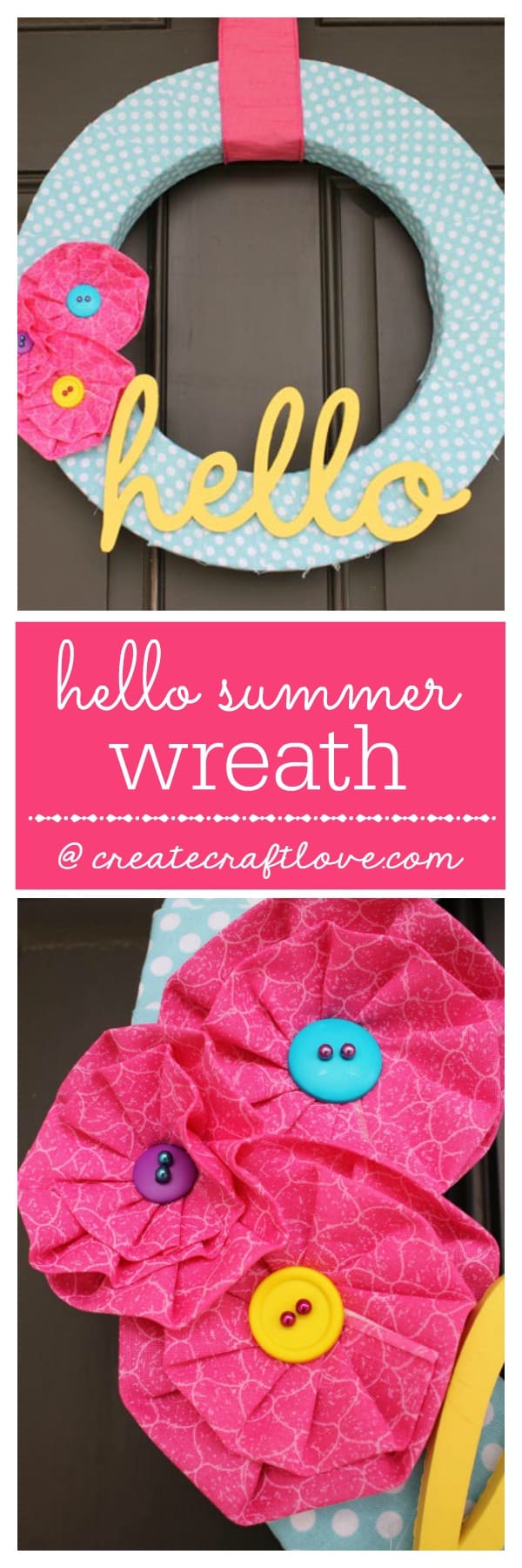 Welcome warmer days with our Hello Summer Wreath! via createcraftlove.com