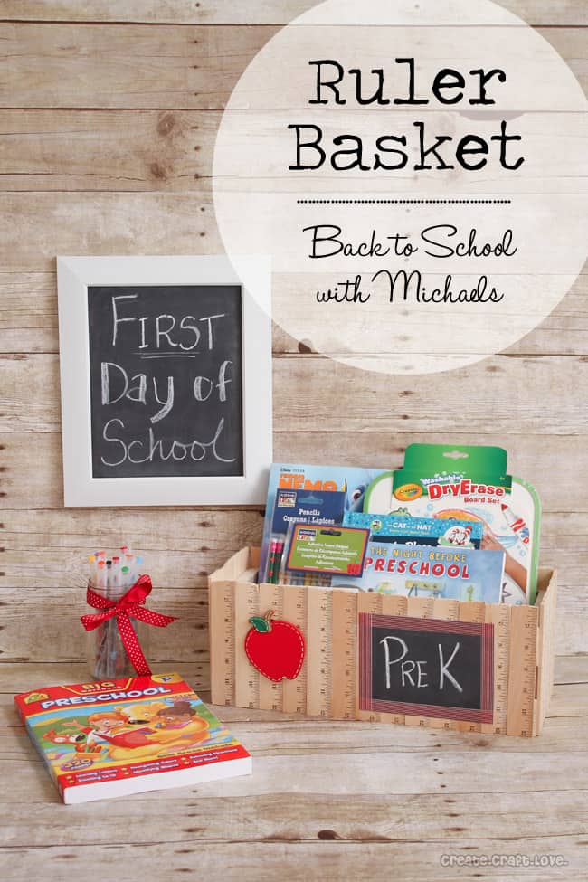 Ruler Basket | Back to School with Michaels via createcraftlove.com #michaelsbts #backtoschool #rulerbasket #giftideas