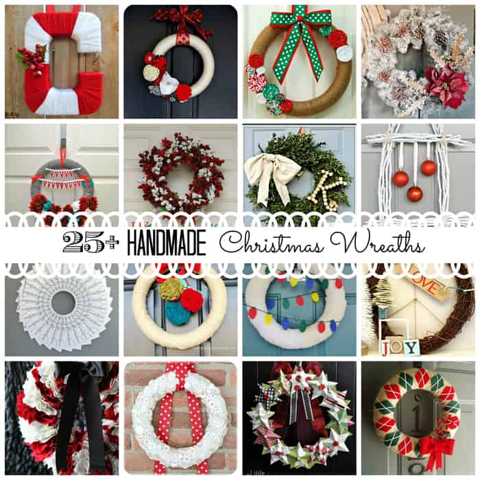 Nothing sets the tone better for your holiday gathering than a beautiful wreath to greet your guests as they arrive for the festivities! Here are 25+ Handmade Christmas Wreaths via createcraftlove.com! #christmas #wreaths 