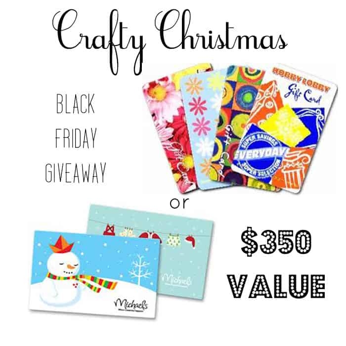 Stop by and enter for your chance to win a $350 gift card to Michaels or Hobby Lobby!!  #christmas #blackfriday #giveaway