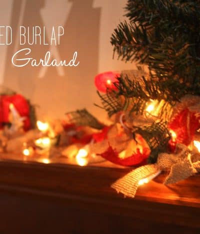 Lighted Burlap Garland via createcraftlove.com #burlap #25daysofchristmas #garland