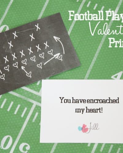 Football Valentine Printable FREE at createcraftlove.com #valentines #printables #footballvalentines