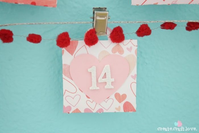 Count down the days til the most love-y day of the year with my Valentine Countdown! via createcraftlove.com #valentinesday #papercrafts #adventcalendar