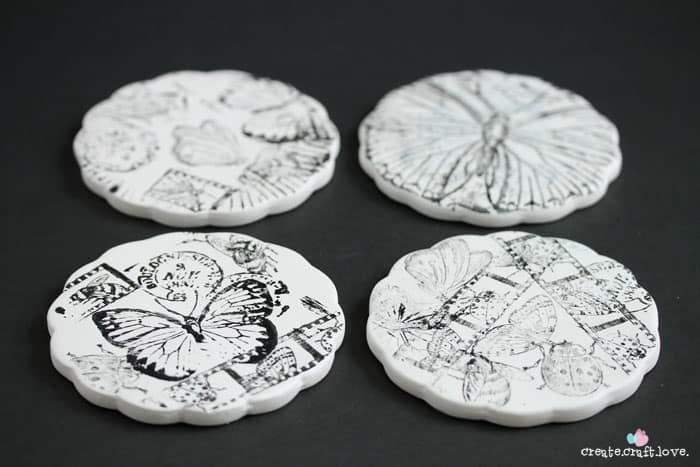 Join me at the Branson Hills Michaels location on Feb 16th from 1-4pm to make these Vintage Stamped Coasters! #ad #MPinterestParty #homedecor