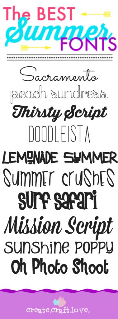 The BEST Summer Fonts - and they are FREE! via createcraftlove.com #fonts #summer #freefonts
