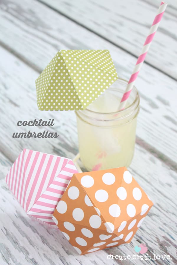 Create your own Cocktail Umbrellas! via createcraftlove.com