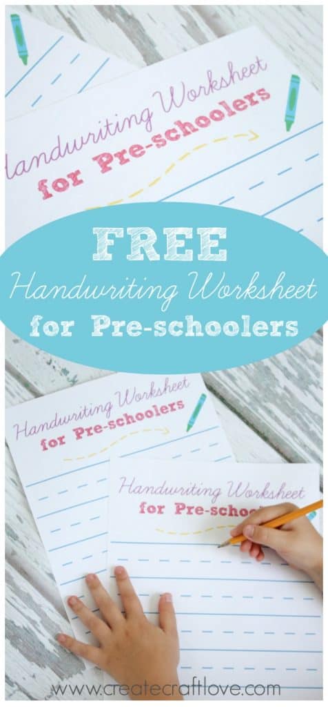 Encourage summer learning with these FREE Handwriting Worksheets for Pre-schoolers! Available at createcraftlove.com! 