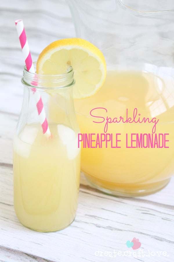 This Sparkling Pineapple Lemonade is sure to be a crowd favorite for years to come!  www.createcraftlove.com