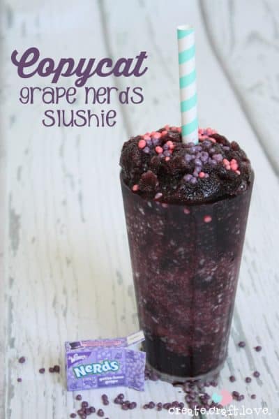 Copycat Grape Nerds Slushie - perfect for summer refreshment! via createcraftlove.com