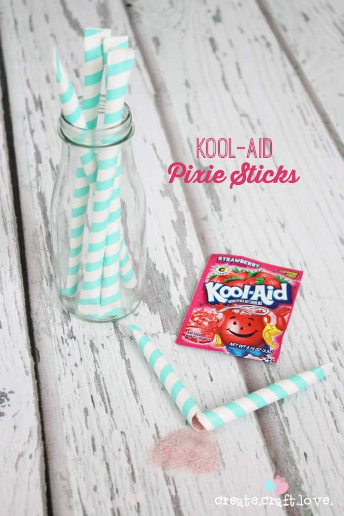 Learn how to make your own Kool-Aid Pixie Sticks at createcraftlove.com! 