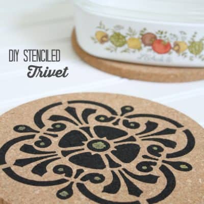 I whipped up this DIY Stenciled Trivet with Sharpie Paint Markers! via createcraftlove.com #PaintYourWay #PMedia #ad
