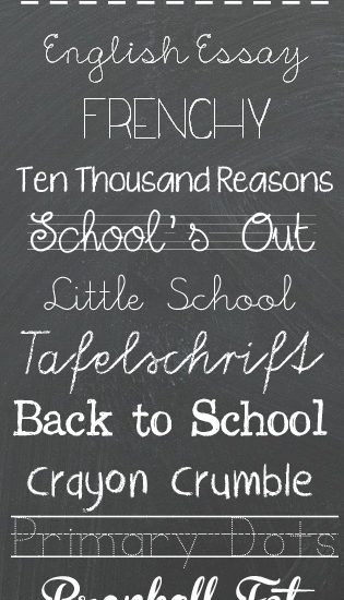 Back to School Fonts via createcraftlove.com