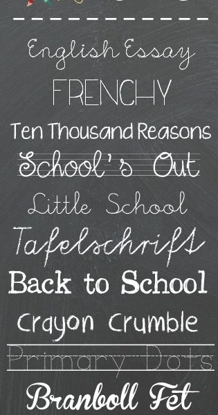 Back to School Fonts via createcraftlove.com