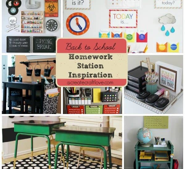 Back to School Homework Station Inspiration at createcraftlove.com!