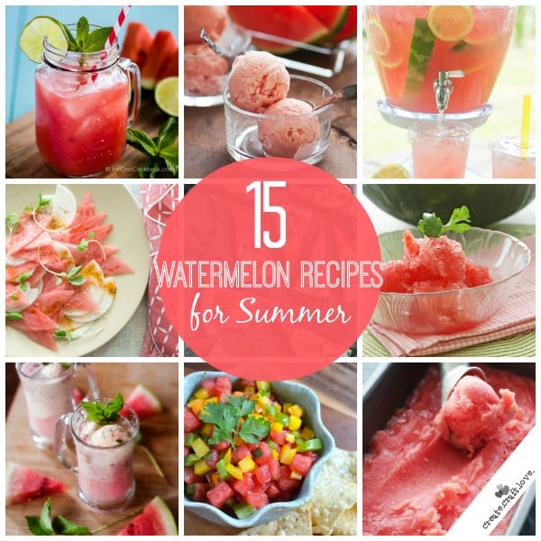 15 Watermelon Recipes for Summer via createcraftlove.com