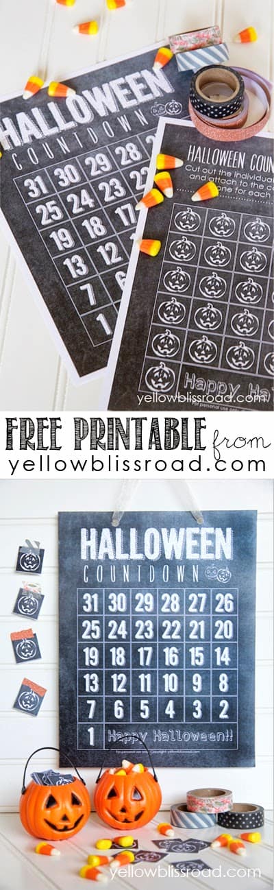 Halloween Countdown free printable title